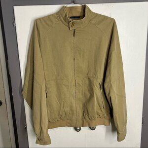 Tommy Bahama Mens Full Zip Jacket size large Tan Tencel Cotton blend